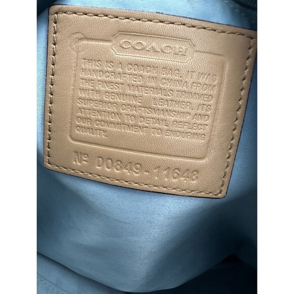 COACH Signature Monogram Bag Style 11648 Carly Shoulder Handbag Tan Preowned - Picture 10 of 12